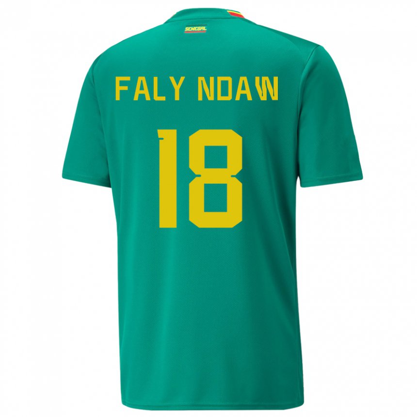 Hombre Camiseta Senegal Faly Ndaw #18 Verde 2ª Equipación 22-24 La Camisa Chile