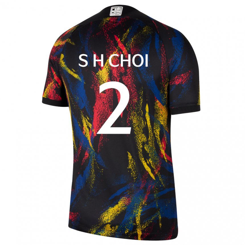 Hombre Camiseta Corea Del Sur Choi Seok Hyeon #2 Multicolor 2ª Equipación 22-24 La Camisa Chile