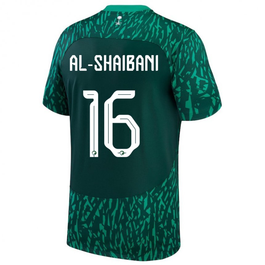 Hombre Camiseta Arabia Saudita Asrar Al Shaibani #16 Verde Oscuro 2ª Equipación 22-24 La Camisa Chile