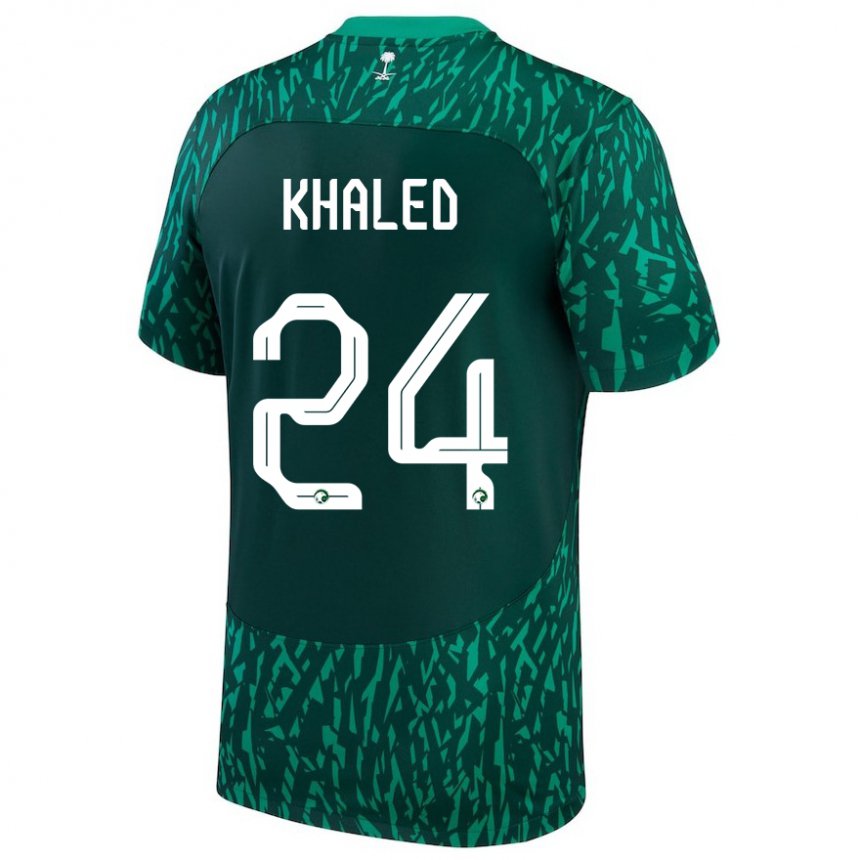 Hombre Camiseta Arabia Saudita Atheer Khaled #24 Verde Oscuro 2ª Equipación 22-24 La Camisa Chile