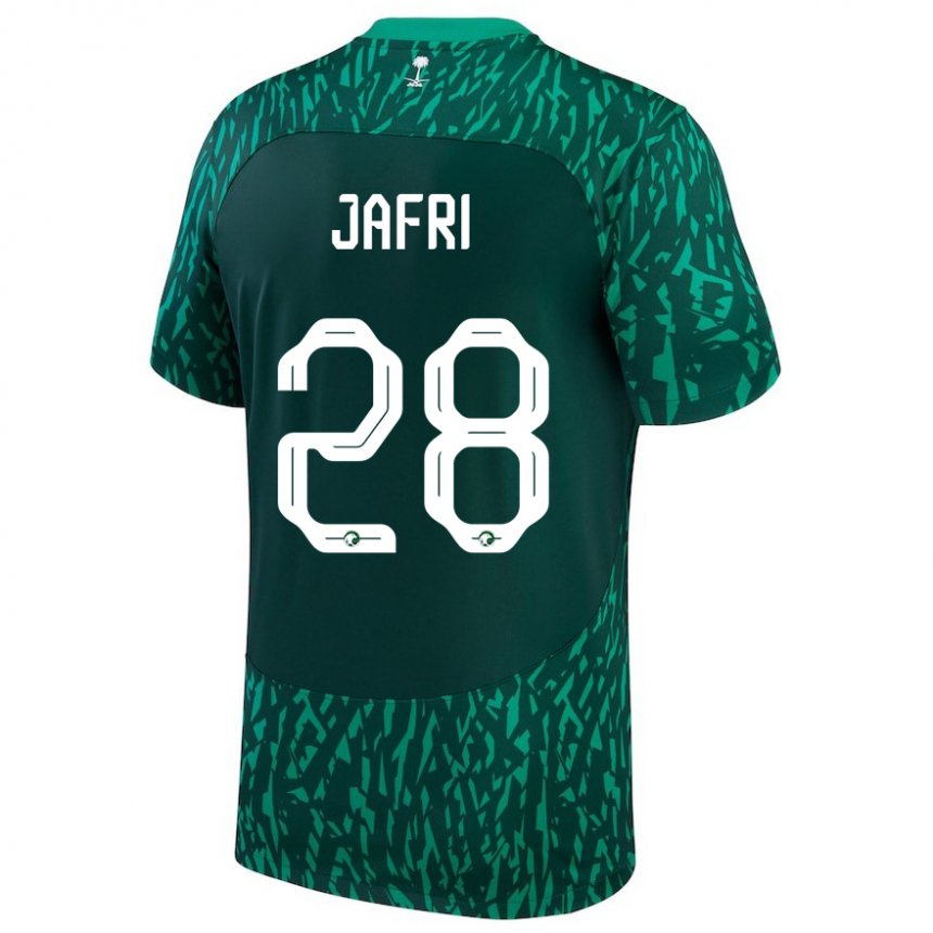 Hombre Camiseta Arabia Saudita Farah Jafri #28 Verde Oscuro 2ª Equipación 22-24 La Camisa Chile