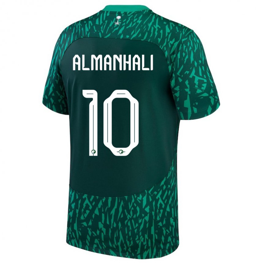 Hombre Camiseta Arabia Saudita Suwailem Almanhali #10 Verde Oscuro 2ª Equipación 22-24 La Camisa Chile