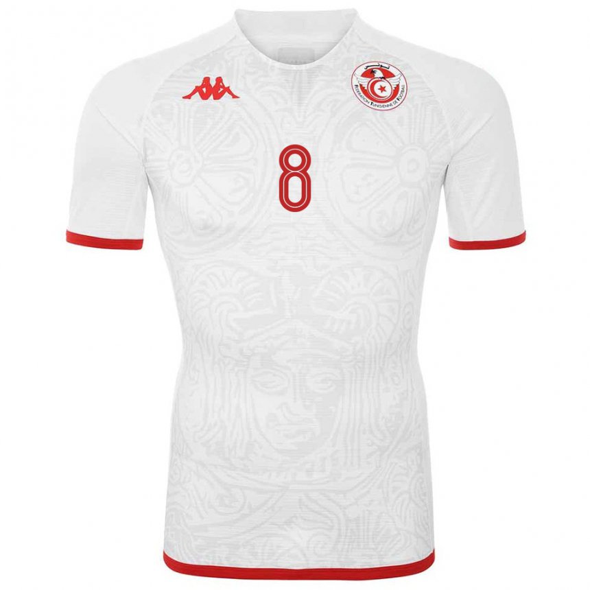 Hombre Camiseta Túnez Sabrine Mamay #8 Blanco 2ª Equipación 22-24 La Camisa Chile