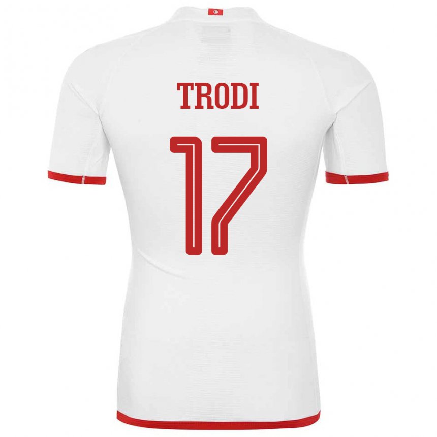 Hombre Camiseta Túnez Imen Trodi #17 Blanco 2ª Equipación 22-24 La Camisa Chile