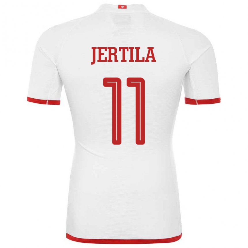 Hombre Camiseta Túnez Hedi Jertila #11 Blanco 2ª Equipación 22-24 La Camisa Chile