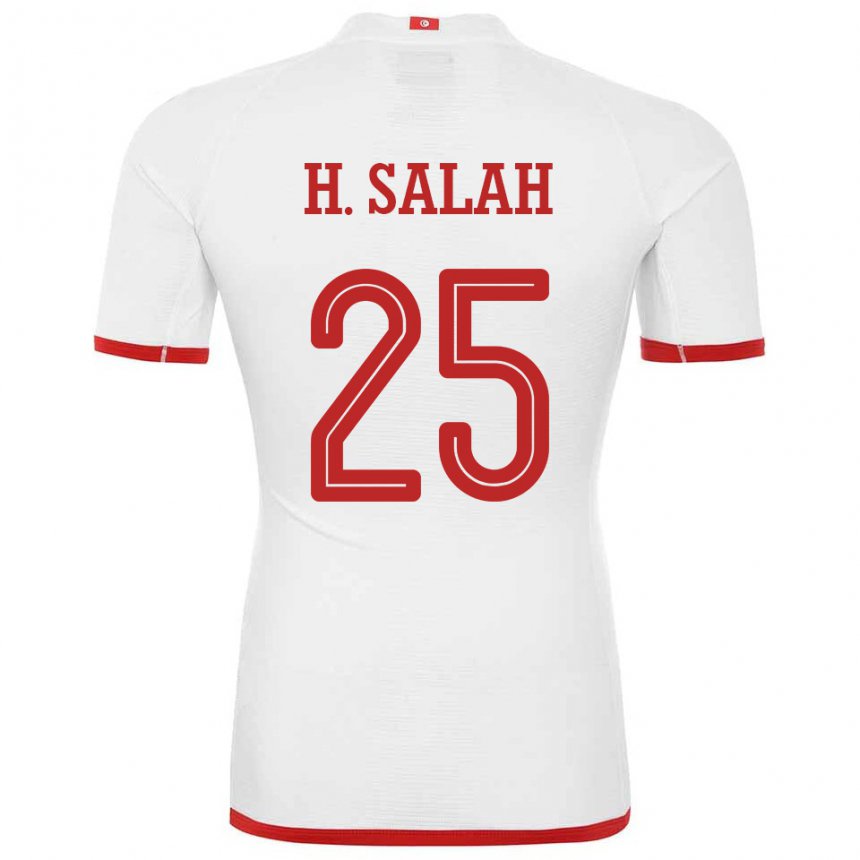 Hombre Camiseta Túnez Heni Ben Salah #25 Blanco 2ª Equipación 22-24 La Camisa Chile