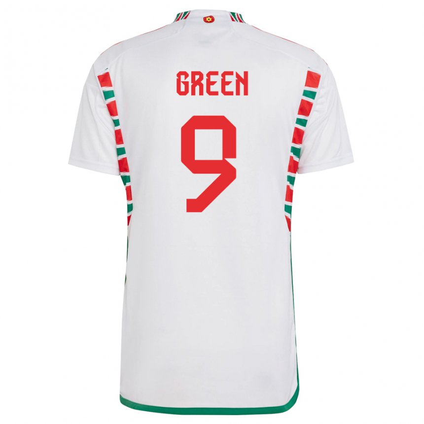 Hombre Camiseta Gales Kayleigh Green #9 Blanco 2ª Equipación 22-24 La Camisa Chile