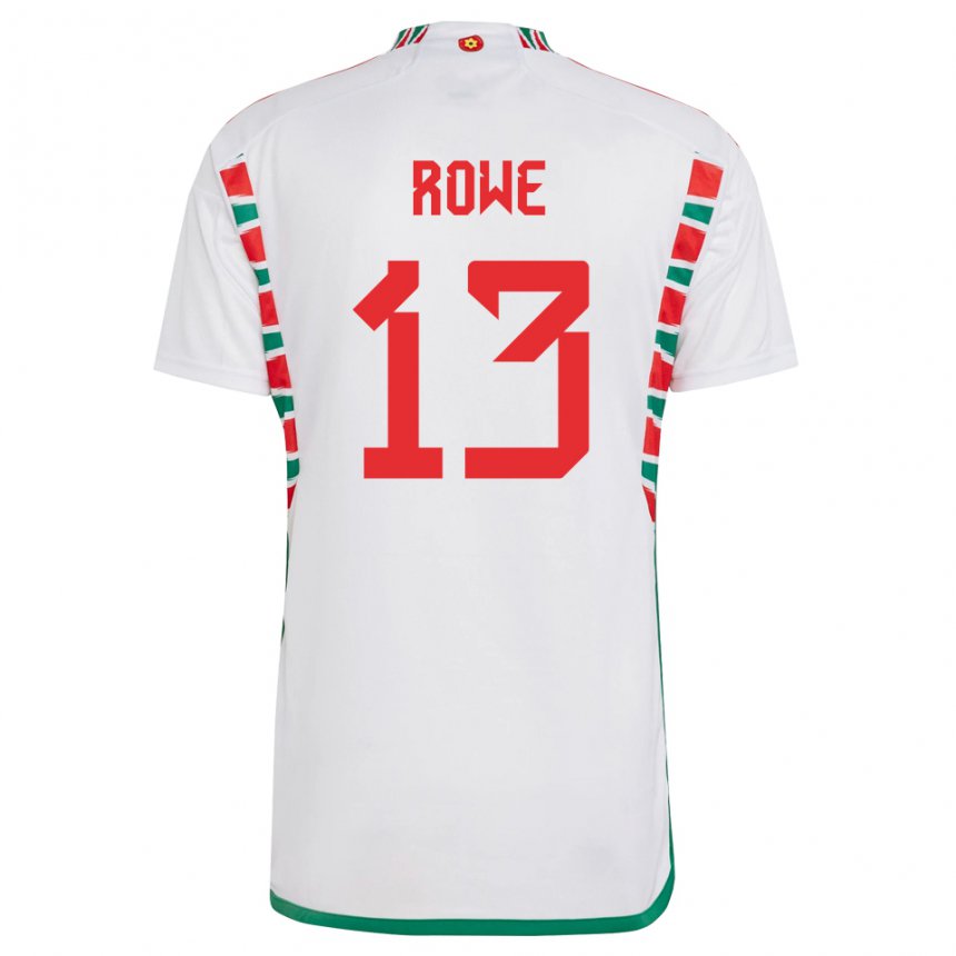 Hombre Camiseta Gales Rachel Rowe #13 Blanco 2ª Equipación 22-24 La Camisa Chile