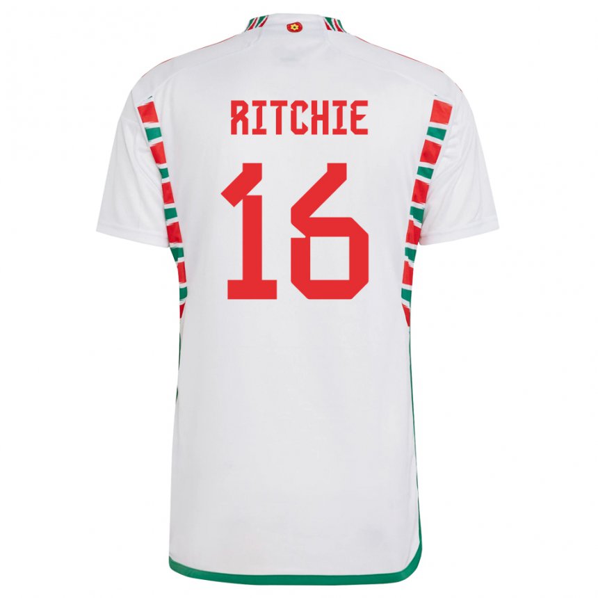 Hombre Camiseta Gales Amelia Ritchie #16 Blanco 2ª Equipación 22-24 La Camisa Chile