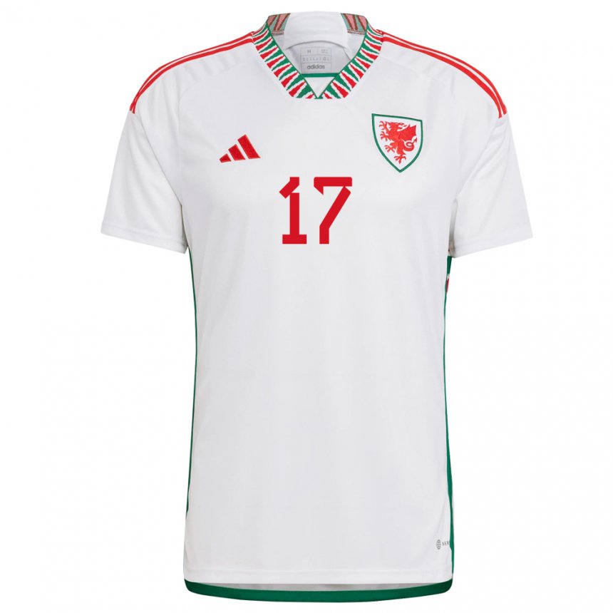 Hombre Camiseta Gales Nadia Lawrence #17 Blanco 2ª Equipación 22-24 La Camisa Chile