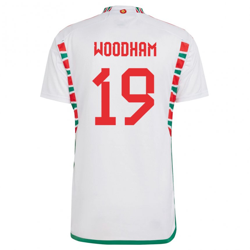 Hombre Camiseta Gales Lily Woodham #19 Blanco 2ª Equipación 22-24 La Camisa Chile