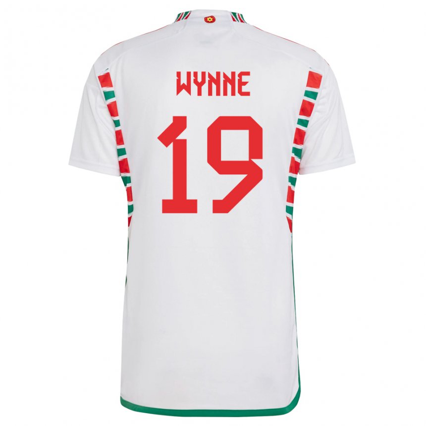 Hombre Camiseta Gales Megan Wynne #19 Blanco 2ª Equipación 22-24 La Camisa Chile