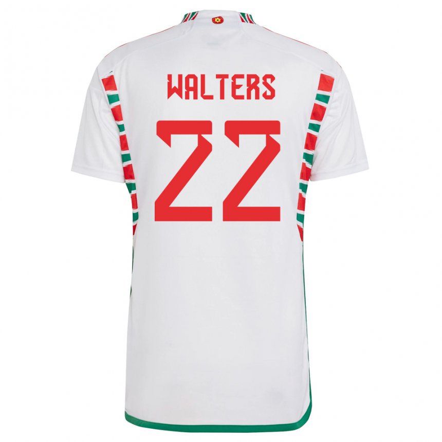 Hombre Camiseta Gales Georgia Walters #22 Blanco 2ª Equipación 22-24 La Camisa Chile