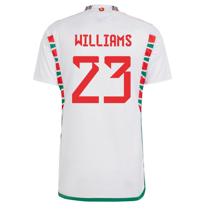 Hombre Camiseta Gales Chloe Williams #23 Blanco 2ª Equipación 22-24 La Camisa Chile