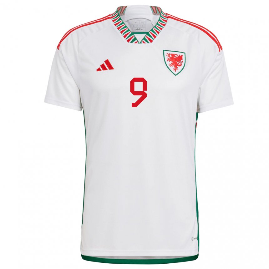 Hombre Camiseta Gales Christopher Popov #9 Blanco 2ª Equipación 22-24 La Camisa Chile