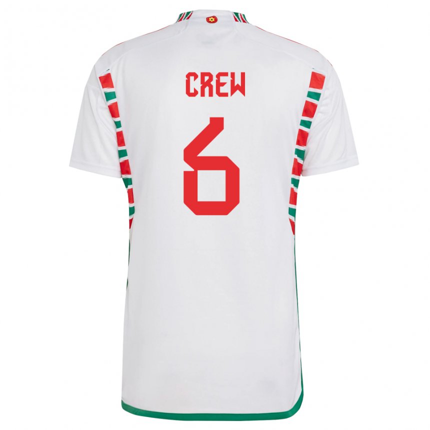 Hombre Camiseta Gales Charlie Crew #6 Blanco 2ª Equipación 22-24 La Camisa Chile