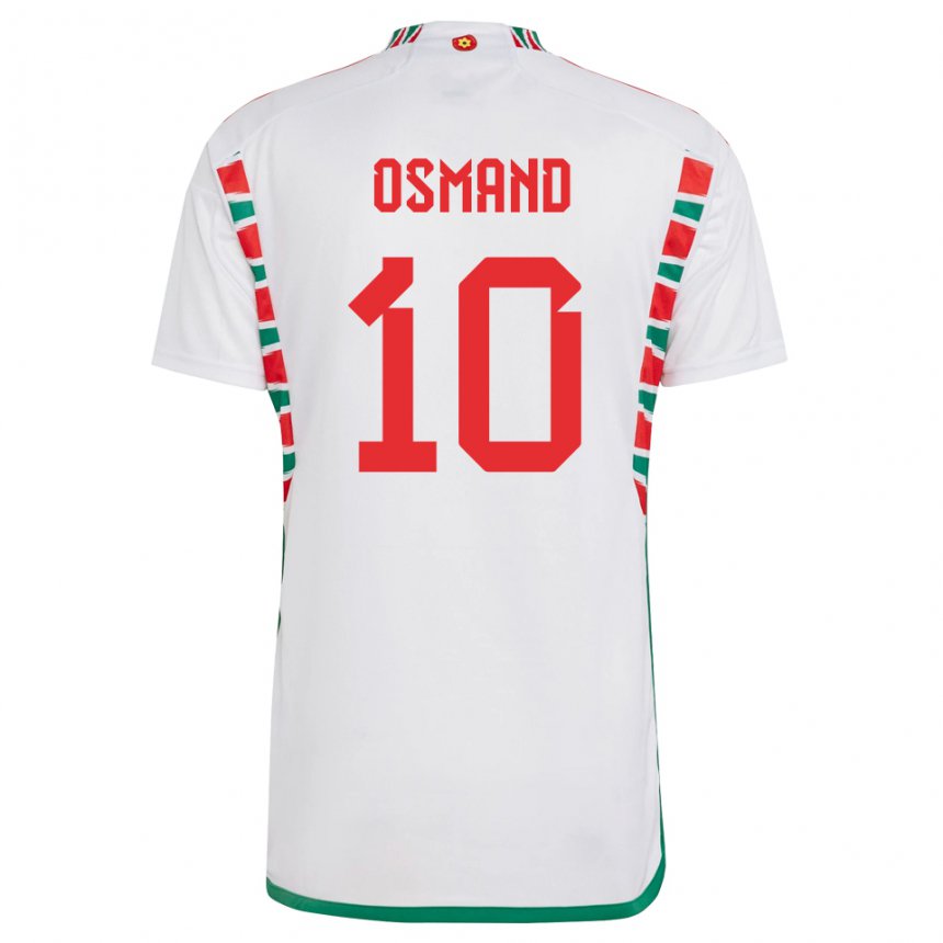 Hombre Camiseta Gales Callum Osmand #10 Blanco 2ª Equipación 22-24 La Camisa Chile