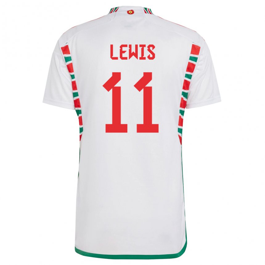 Hombre Camiseta Gales Sonny Lewis #11 Blanco 2ª Equipación 22-24 La Camisa Chile