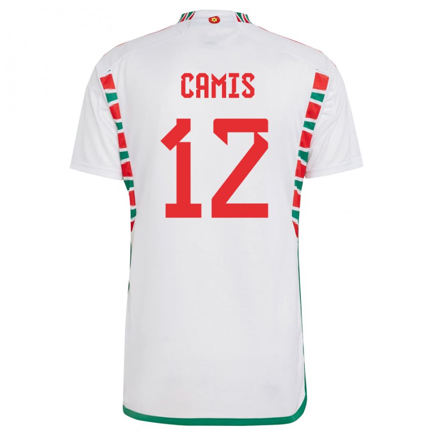 Hombre Camiseta Gales Oliver Camis #12 Blanco 2ª Equipación 22-24 La Camisa Chile