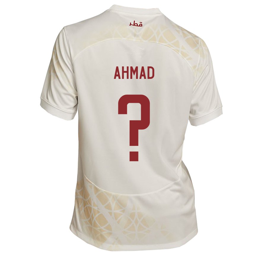 Hombre Camiseta Catar Homam Ahmad #0 Beis Dorado 2ª Equipación 22-24 La Camisa Chile