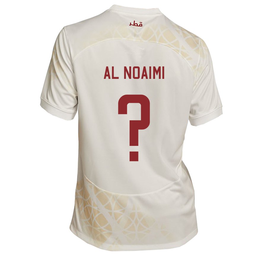 Hombre Camiseta Catar Mohammad Al Noaimi #0 Beis Dorado 2ª Equipación 22-24 La Camisa Chile