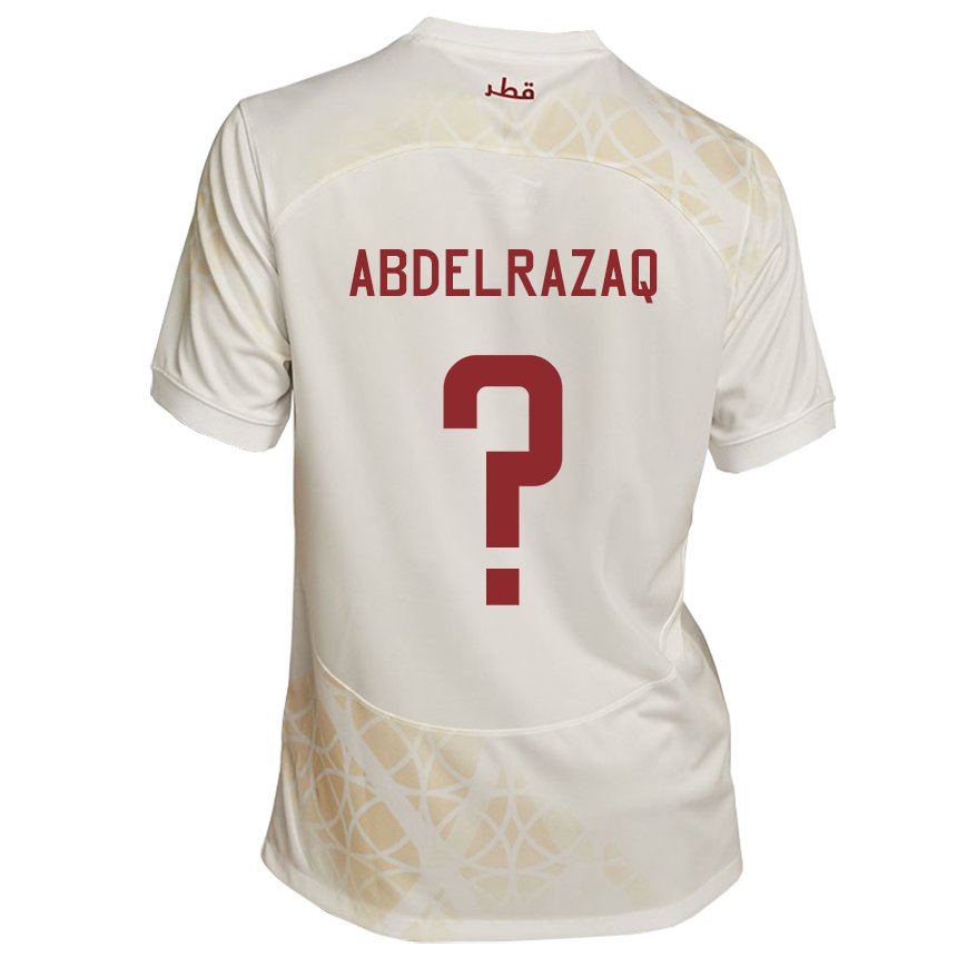 Hombre Camiseta Catar Yussef Abdelrazaq #0 Beis Dorado 2ª Equipación 22-24 La Camisa Chile