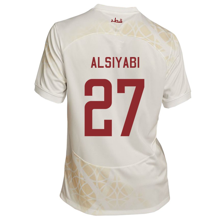 Hombre Camiseta Catar Nasra Alsiyabi #27 Beis Dorado 2ª Equipación 22-24 La Camisa Chile