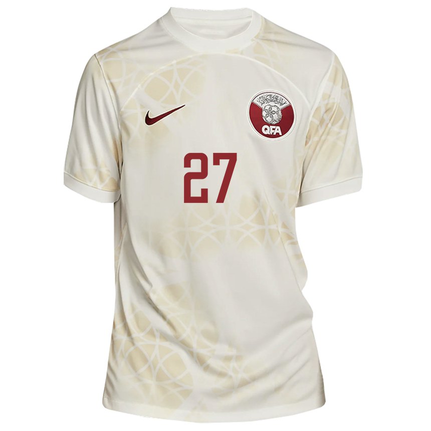 Hombre Camiseta Catar Nasra Alsiyabi #27 Beis Dorado 2ª Equipación 22-24 La Camisa Chile