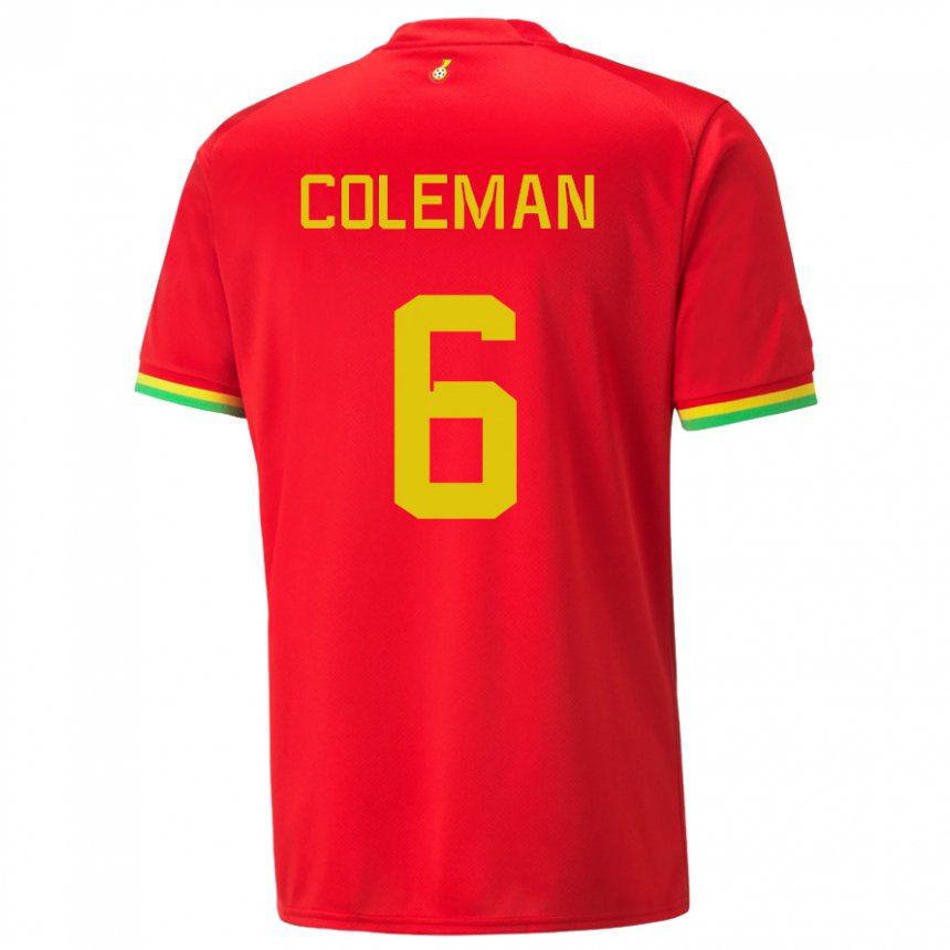 Hombre Camiseta Ghana Ellen Coleman #6 Rojo 2ª Equipación 22-24 La Camisa Chile