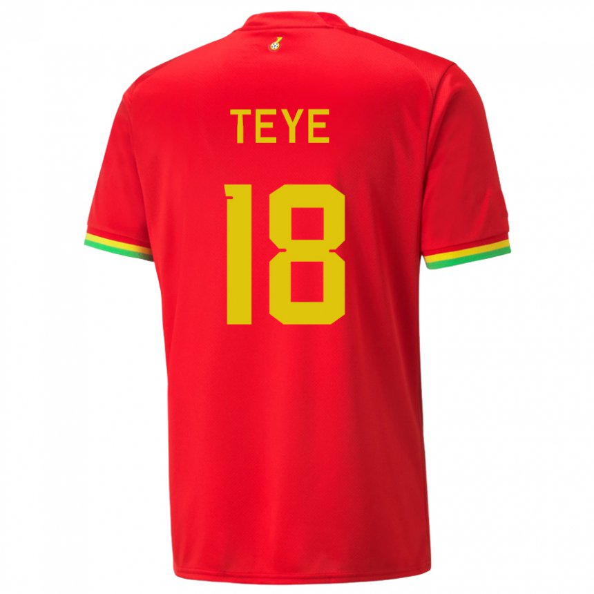 Hombre Camiseta Ghana Suzzy Teye #18 Rojo 2ª Equipación 22-24 La Camisa Chile