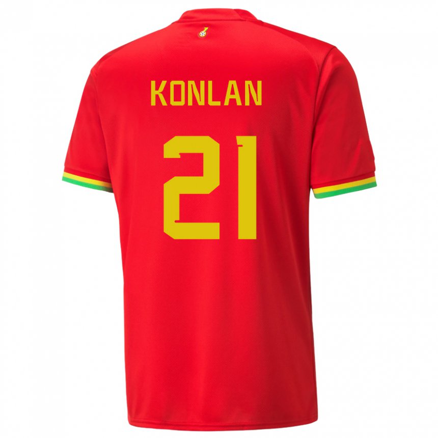 Hombre Camiseta Ghana Cynthia Konlan #21 Rojo 2ª Equipación 22-24 La Camisa Chile