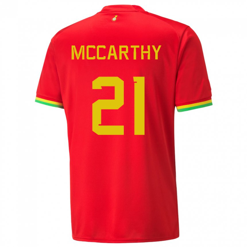 Hombre Camiseta Ghana Kerrie Mccarthy #21 Rojo 2ª Equipación 22-24 La Camisa Chile