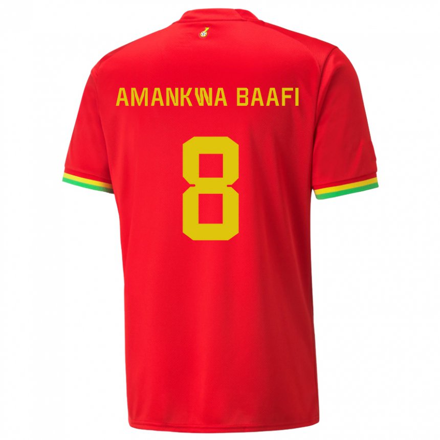 Hombre Camiseta Ghana Yaw Amankwa Baafi #8 Rojo 2ª Equipación 22-24 La Camisa Chile