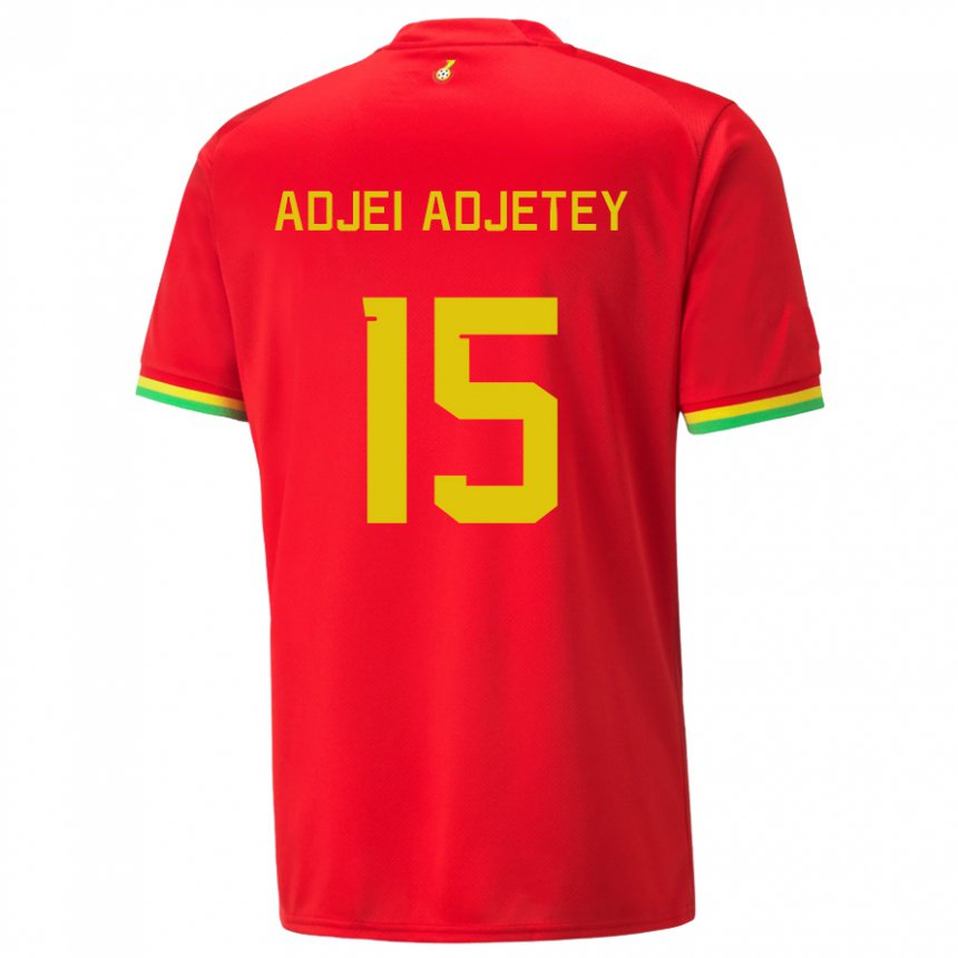 Hombre Camiseta Ghana Jonas Adjei Adjetey #15 Rojo 2ª Equipación 22-24 La Camisa Chile