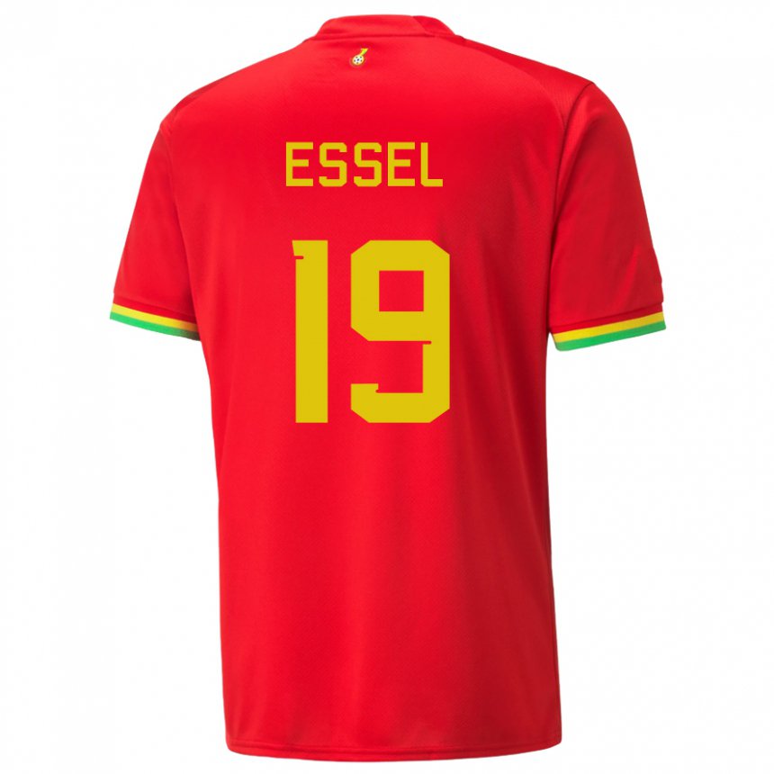 Hombre Camiseta Ghana Aaron Essel #19 Rojo 2ª Equipación 22-24 La Camisa Chile