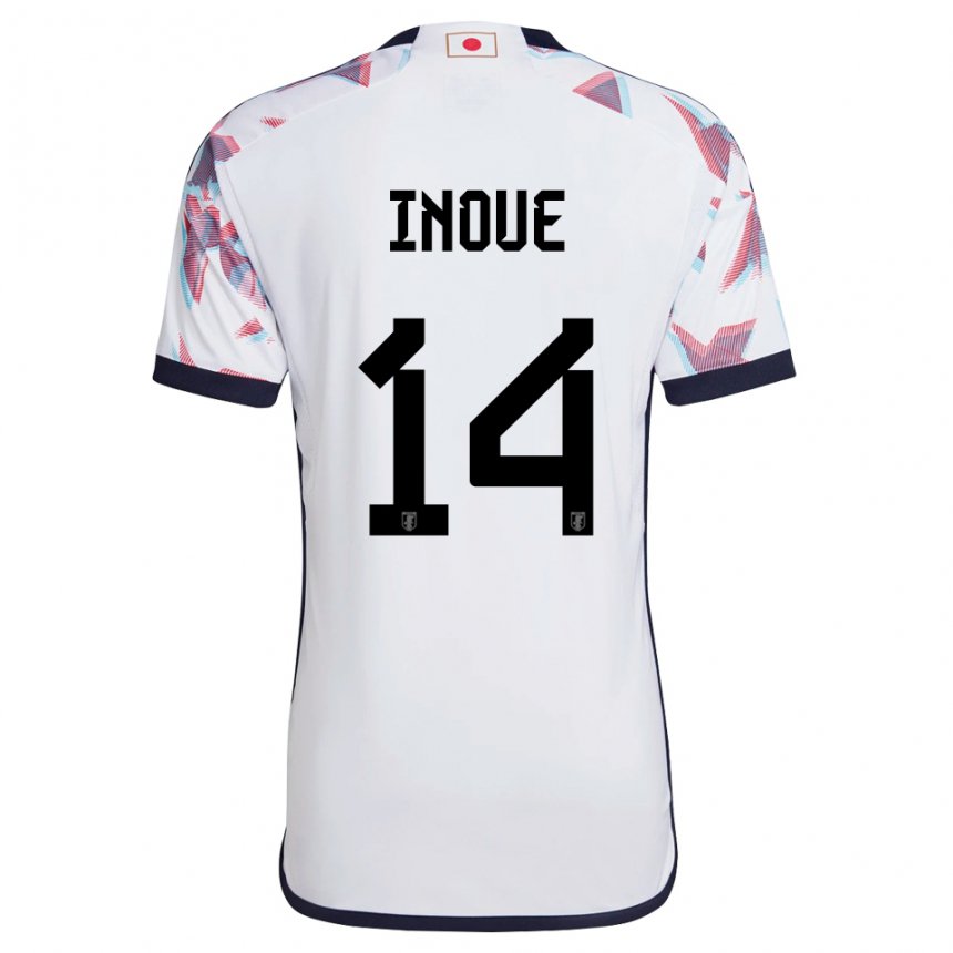 Hombre Camiseta Japón Ayaka Inoue #14 Blanco 2ª Equipación 22-24 La Camisa Chile