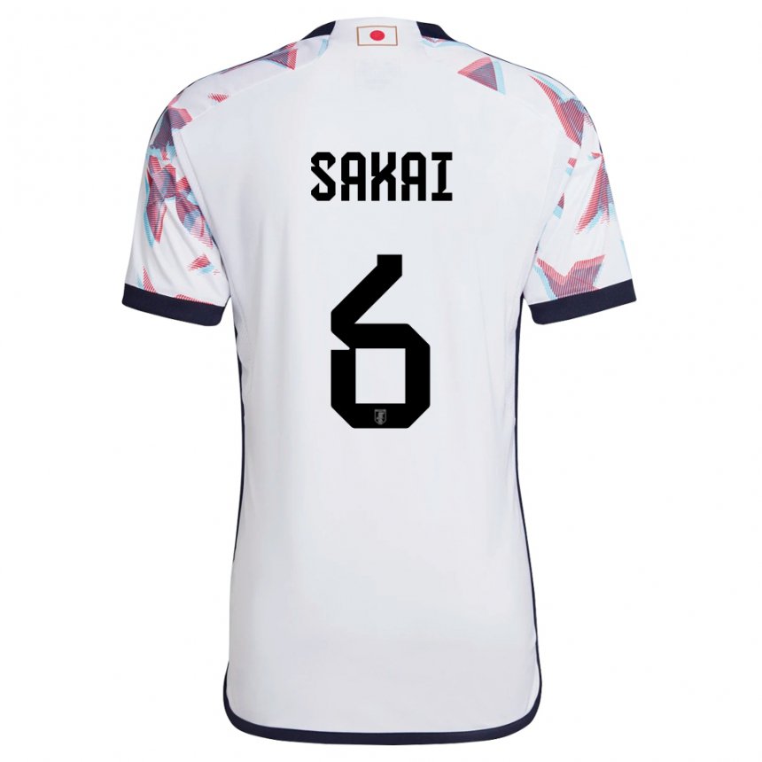 Hombre Camiseta Japón Shunya Sakai #6 Blanco 2ª Equipación 22-24 La Camisa Chile