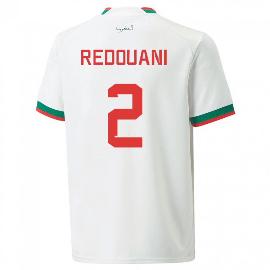 Hombre Camiseta Marruecos Zineb Redouani #2 Blanco 2ª Equipación 22-24 La Camisa Chile