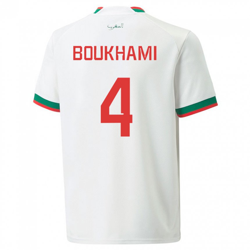 Hombre Camiseta Marruecos Siham Boukhami #4 Blanco 2ª Equipación 22-24 La Camisa Chile