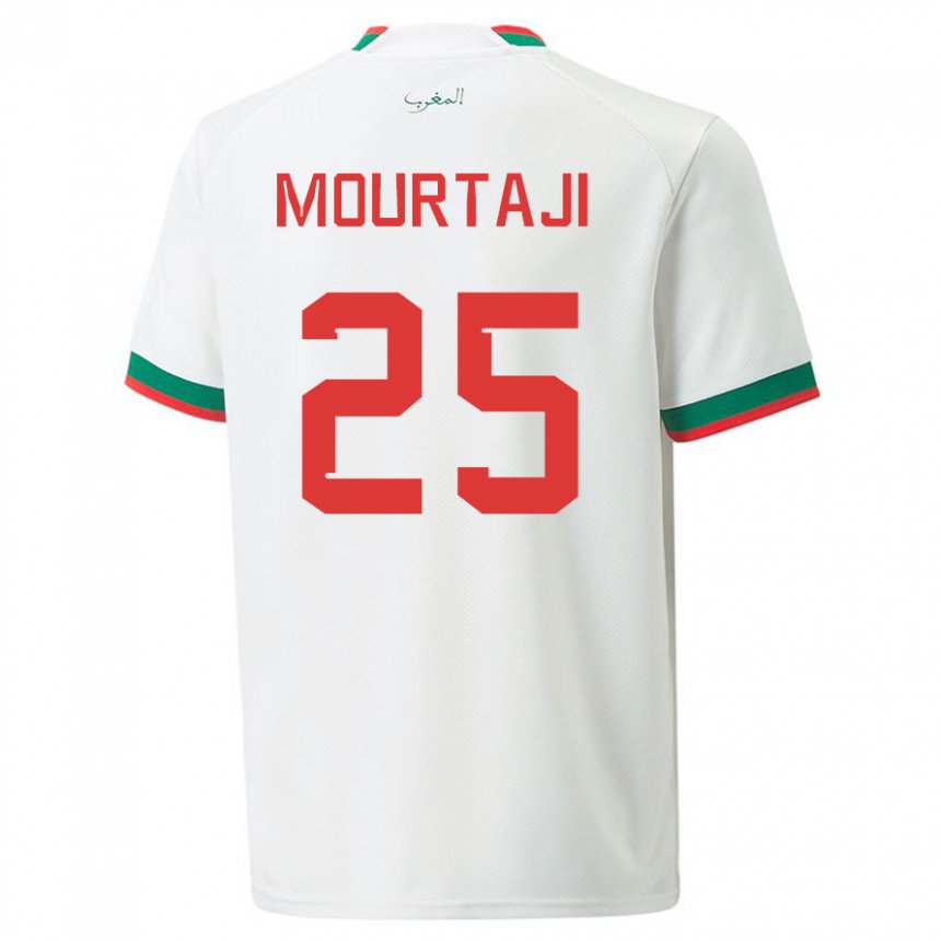 Hombre Camiseta Marruecos Chaymaa Mourtaji #25 Blanco 2ª Equipación 22-24 La Camisa Chile