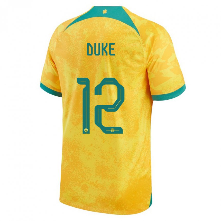Mujer Camiseta Australia Mitch Duke #12 Dorado 1ª Equipación 22-24 La Camisa Chile