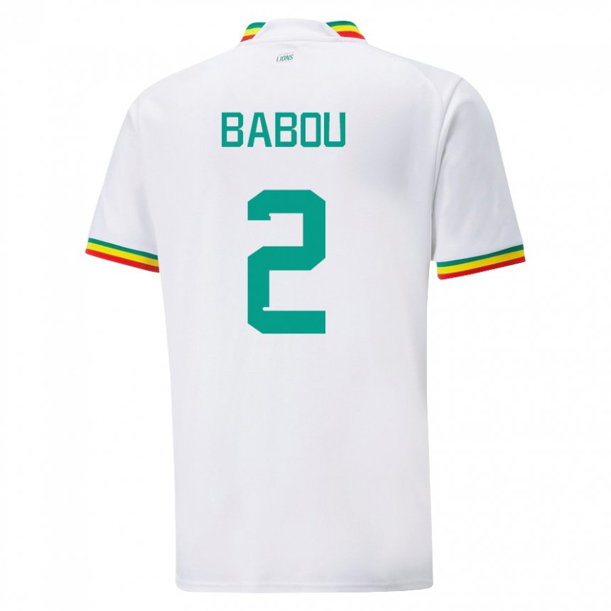 Mujer Camiseta Senegal Marieme Babou #2 Blanco 1ª Equipación 22-24 La Camisa Chile