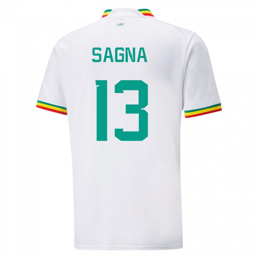 Mujer Camiseta Senegal Jeannette Sagna #13 Blanco 1ª Equipación 22-24 La Camisa Chile