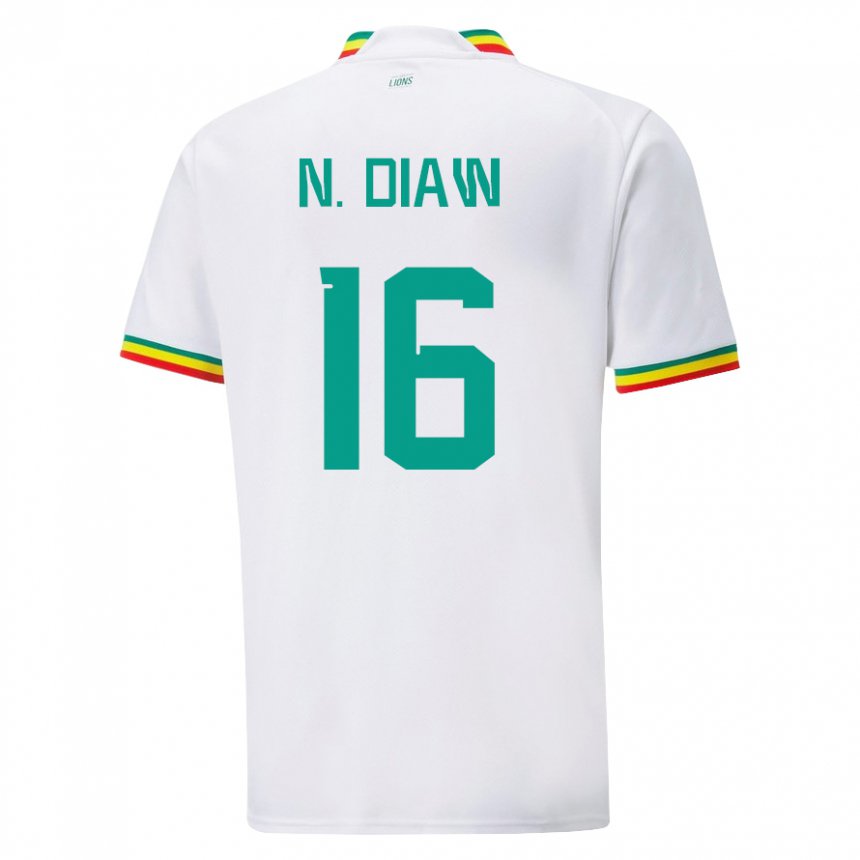 Mujer Camiseta Senegal Ndeye Meissa Diaw #16 Blanco 1ª Equipación 22-24 La Camisa Chile