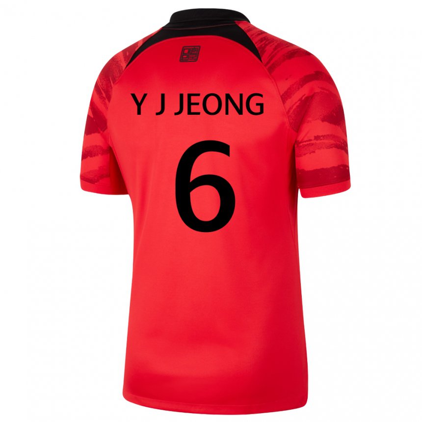 Mujer Camiseta Corea Del Sur Jeong Yu Jin #6 Negro Rojo 1ª Equipación 22-24 La Camisa Chile