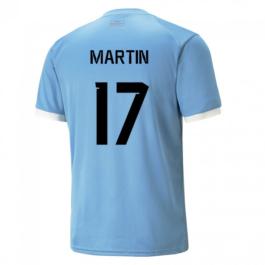 Mujer Camiseta Uruguay Juan Martin #17 Azul 1ª Equipación 22-24 La Camisa Chile