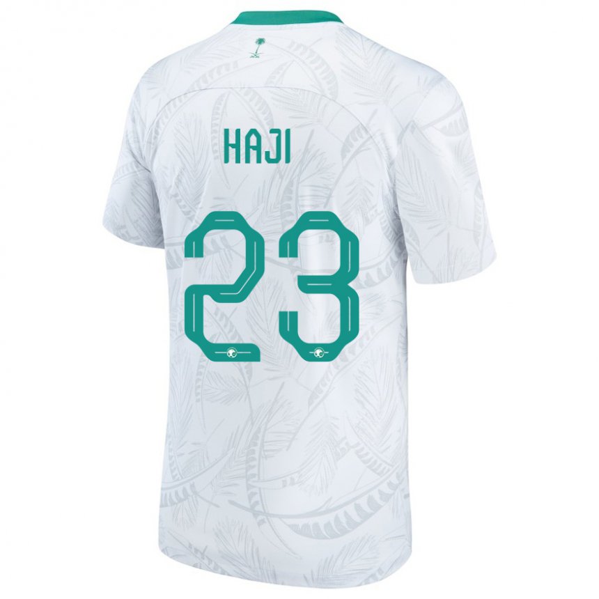 Mujer Camiseta Arabia Saudita Talal Haji #23 Blanco 1ª Equipación 22-24 La Camisa Chile