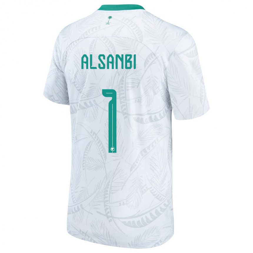 Mujer Camiseta Arabia Saudita Abdulrahman Alsanbi #1 Blanco 1ª Equipación 22-24 La Camisa Chile