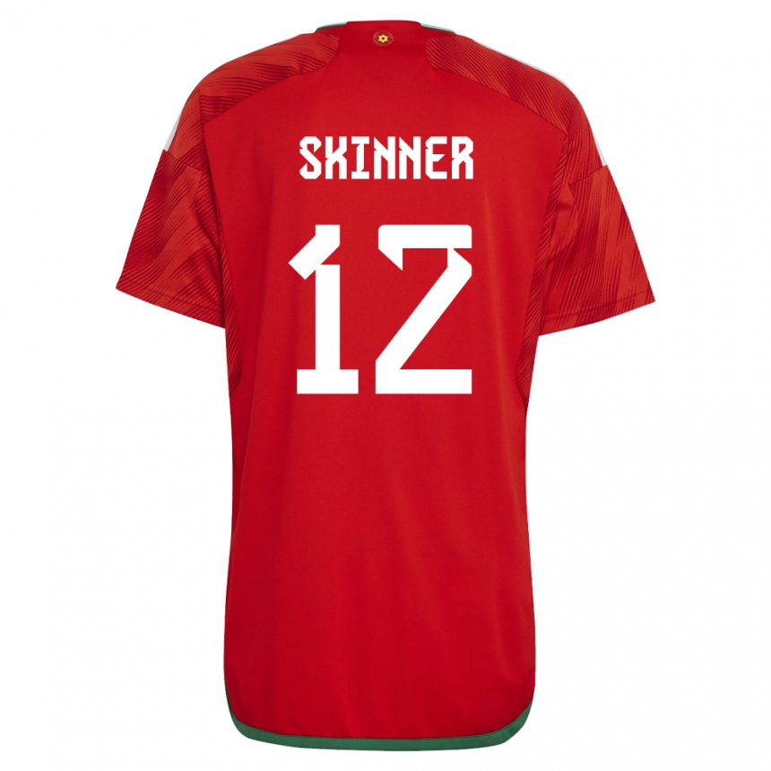 Mujer Camiseta Gales Claire Skinner #12 Rojo 1ª Equipación 22-24 La Camisa Chile