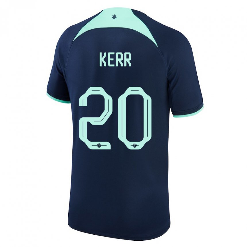 Mujer Camiseta Australia Sam Kerr #20 Azul Oscuro 2ª Equipación 22-24 La Camisa Chile